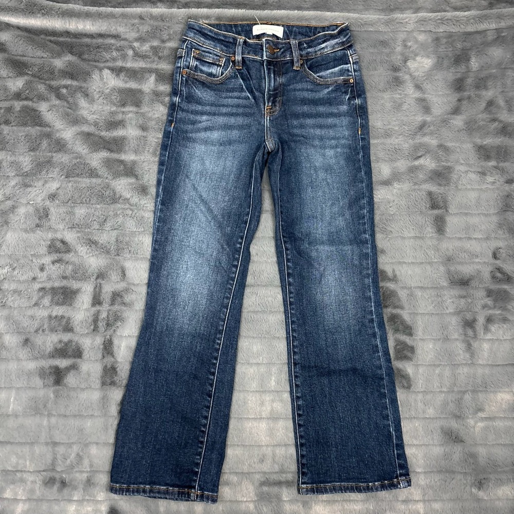 Risen Jeans Womens Size 1/25 Dark Wash Straight Leg High Rise Denim RDP5754
